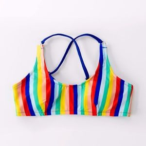 CUPSHE Rainbow Crisscross Back Bikini Top